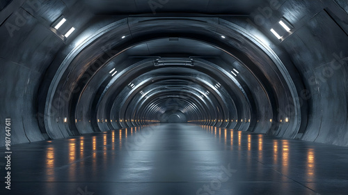 Futuristic Tunnel 3D Render