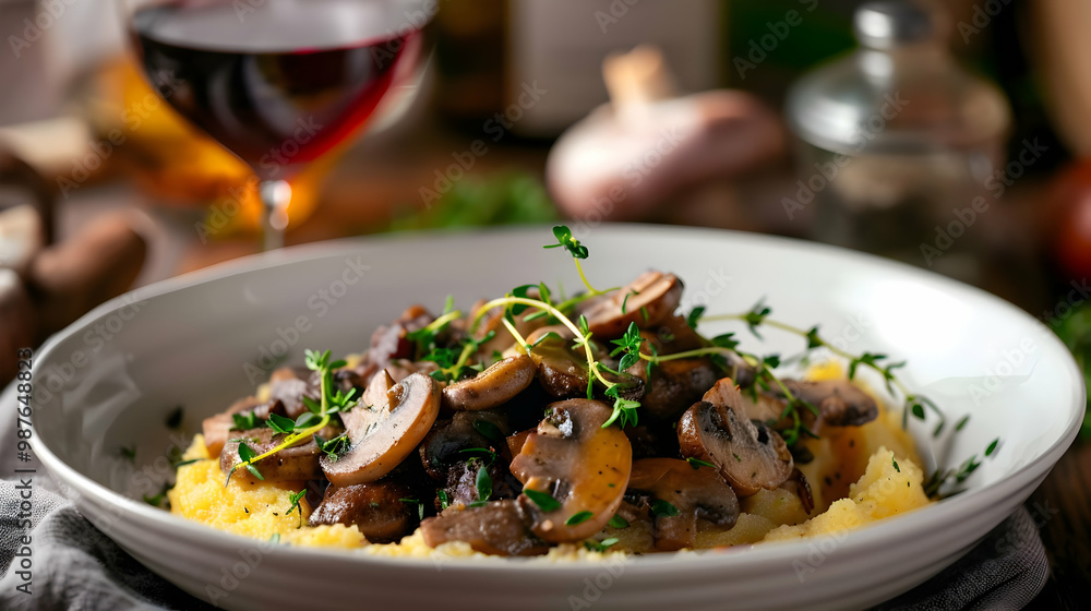 Mushroom Polenta with Creamy Sauce A Delicious Italian Dish Mushroom Polenta with Creamy Sauce A Delicious Italian Dish