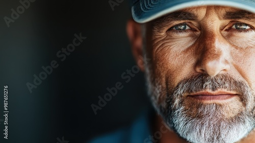 A close-up shot of a man wearing eyeglasses and a cap, indoors. His facial features are not visible, contributing to an enigmatic and artistic vibe. photo