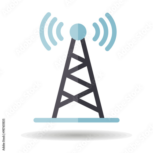 Communication antenna vector icon. Navigation sign
