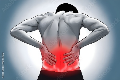 view of person back having pain in his back 
