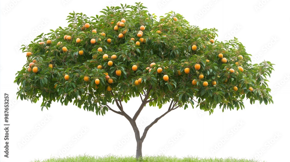 a tree with oranges growing on it and a white background a tree with oranges growing on it and a white background