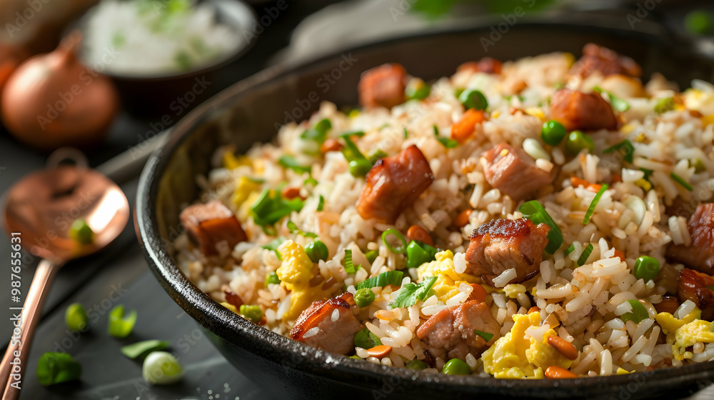 Delicious Fried Rice with Meat and Vegetables Delicious Fried Rice with Meat and Vegetables