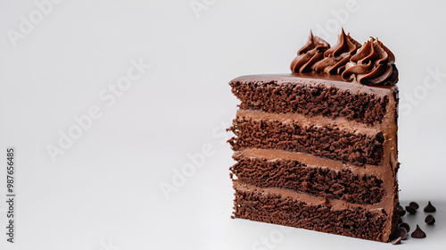 chocolate cake isolated on white background