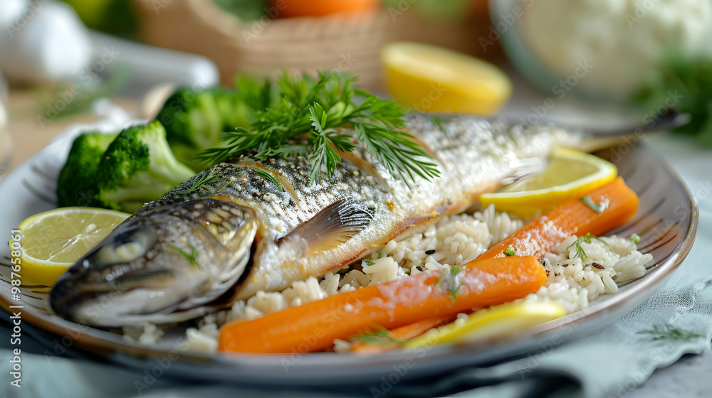 Baked Fish with Rice Carrots and Broccoli A Delicious and Healthy Meal Baked Fish with Rice Carrots and Broccoli A Delicious and Healthy Meal