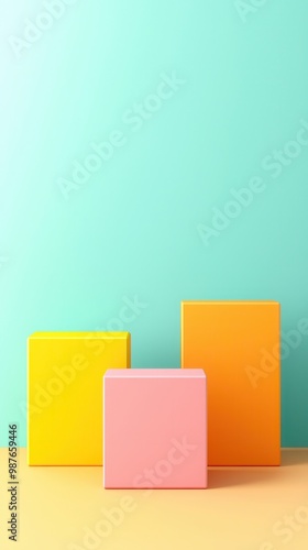 Pastel Colored Geometric Shapes.