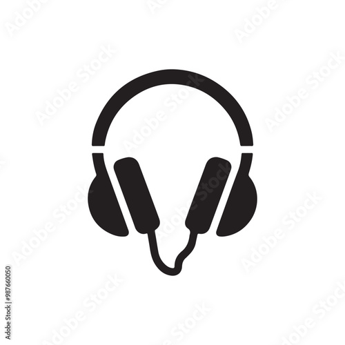 Headphones silhouette , Headphone vector design