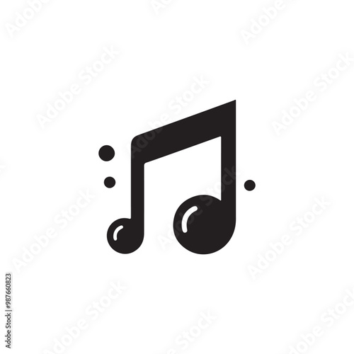 Musical notes silhouettes, vector, icon design
