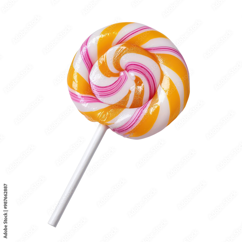 Colorful spiral lollipop, white isolated background Colorful spiral lollipop, white isolated background
