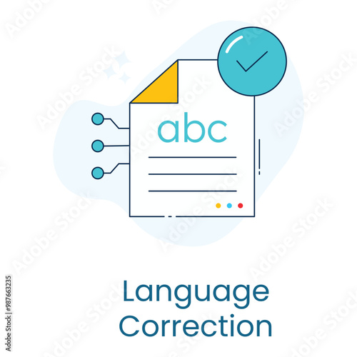 Language Correction Icon Design. Representing Grammar Correction.Language Learning.Text Editing.AI Proofreading. EPS icon. photo