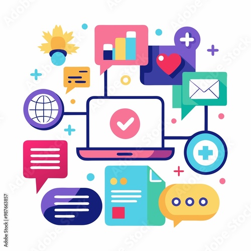 Wallpaper Mural flat icons for web and mobile applications Torontodigital.ca