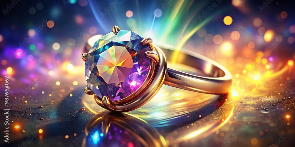 Elegant Clipart of a Ring with a Sparkling Gemstone on a Soft Background for Design Projects Elegant Clipart of a Ring with a Sparkling Gemstone on a Soft Background for Design Projects