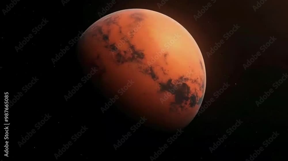 Mars Realistic Red Planet, Captured in Stunning Views from Space. 4K video background