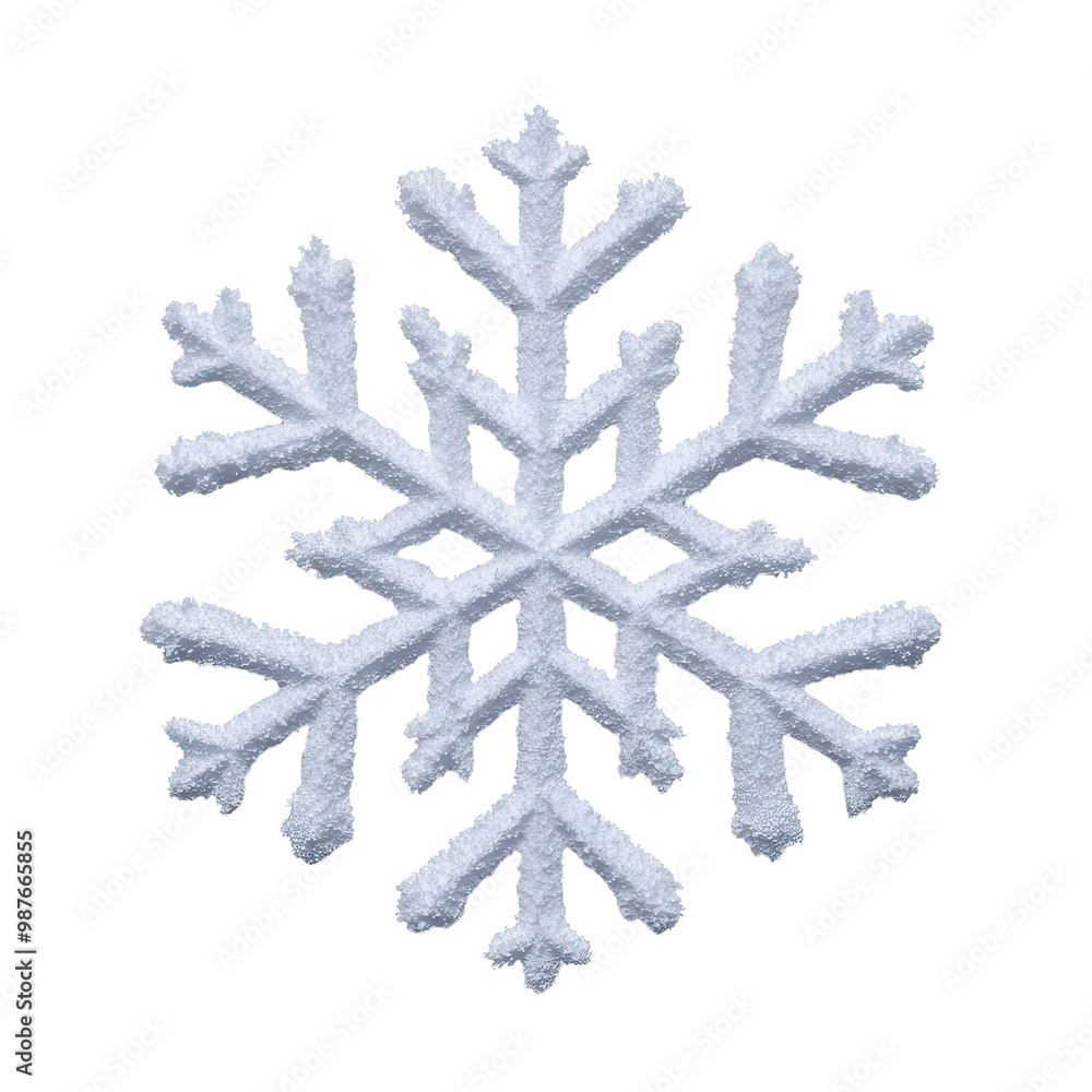 Intricate snowflake design, white isolated background. Intricate snowflake design, white isolated background.