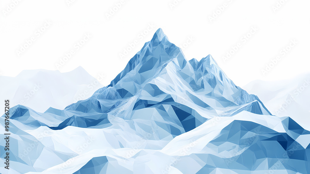 Snow peak abstract, white and icy blue geometric shapes, evoking winter mountain scenery. Frozen Tundra. Illustration Snow peak abstract, white and icy blue geometric shapes, evoking winter mountain scenery. Frozen Tundra. Illustration