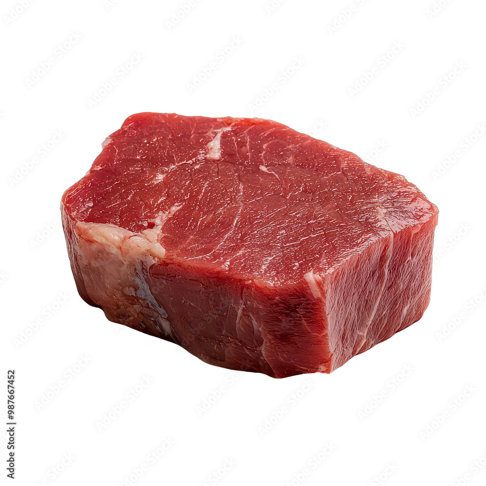 Raw beef steak on a white isolated background Raw beef steak on a white isolated background