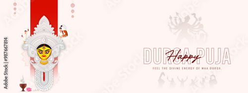 Happy Durga Puja festival And Durga Puja Banner Design
