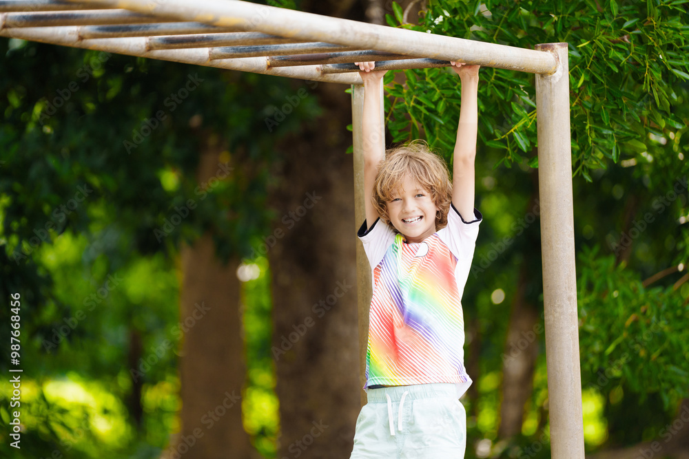 Child on playground. Active kid in school yard. Child on playground. Active kid in school yard.