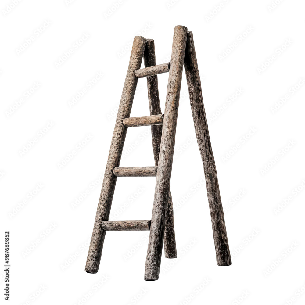 Wooden ladder on a white isolated background Wooden ladder on a white isolated background