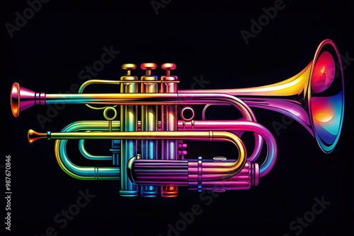 Elegant trumpet vector art design suitable for music-themed projects and creative graphic applications