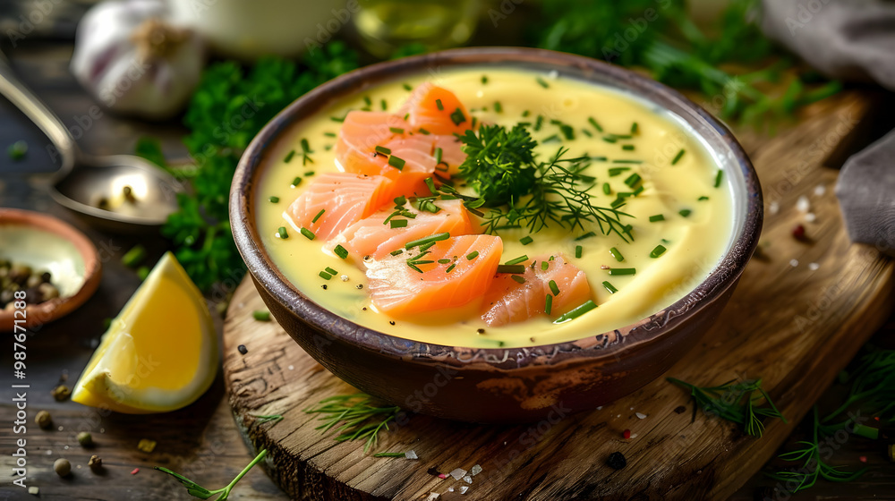 Creamy Salmon Soup with Dill Garnish Delicious Recipe Creamy Salmon Soup with Dill Garnish Delicious Recipe