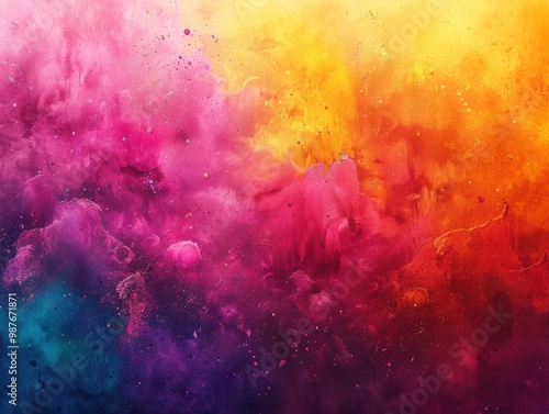 banner background of Navratri Day, [A vibrant celebration of colors with splashes of natural pigments, capturing the essence of a color-filled Navratri celebration, showcasing joy and creativity]