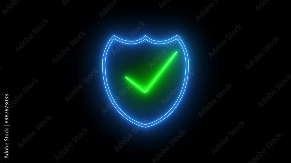 Security shield icon and check mark animation 4k video Security shield icon and check mark animation 4k video