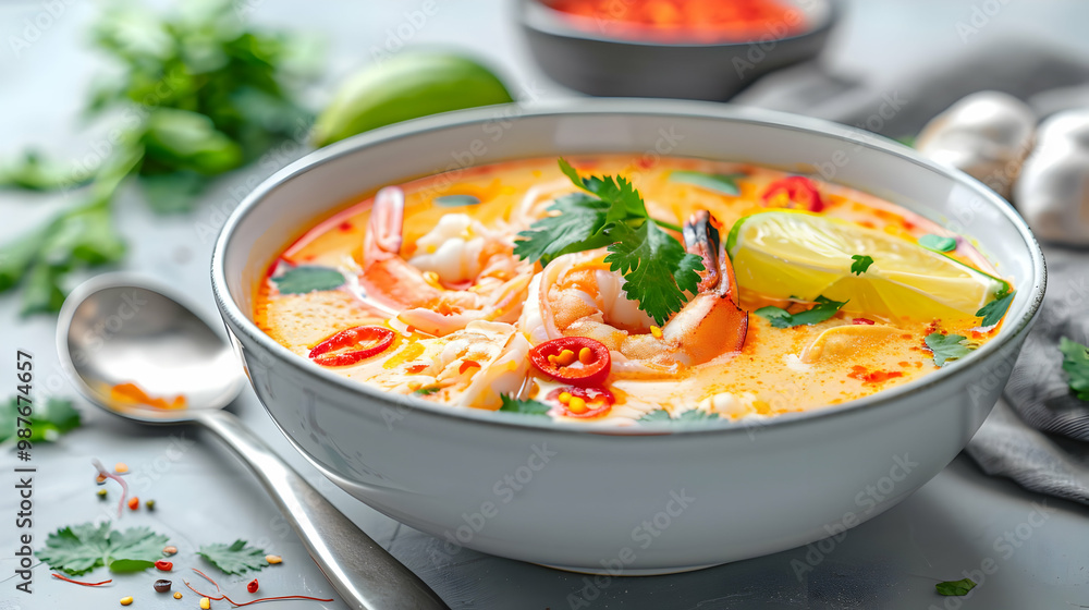 Tom Yum Soup with Shrimp A Spicy and Aromatic Thai Delight Tom Yum Soup with Shrimp A Spicy and Aromatic Thai Delight