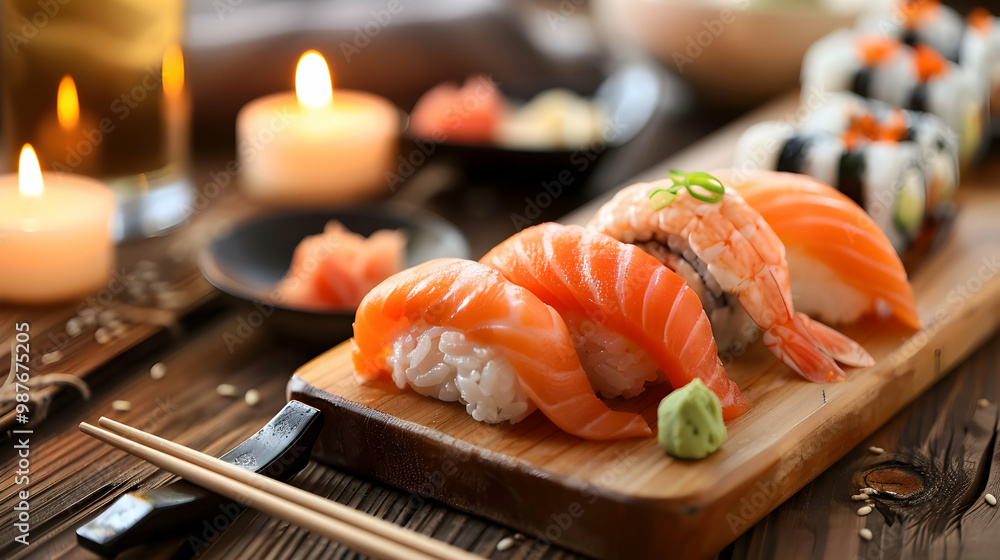 Delicious Salmon and Shrimp Sushi Platter Delicious Salmon and Shrimp Sushi Platter