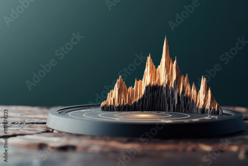 A detailed view of a seismograph capturing earthquake vibrations, showcasing its role in monitoring seismic events for safety and research. photo