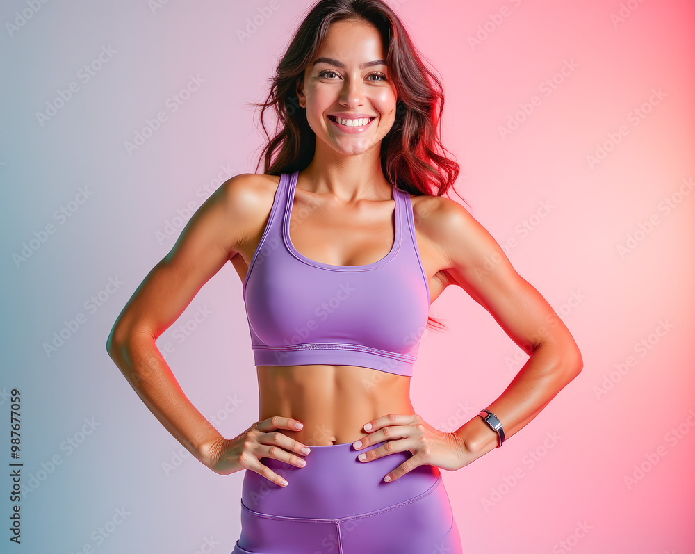 Obraz premium athletic woman in sportswear leggings