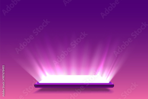 Smartphone mobile screen, technology mobile display light. Vector illustration