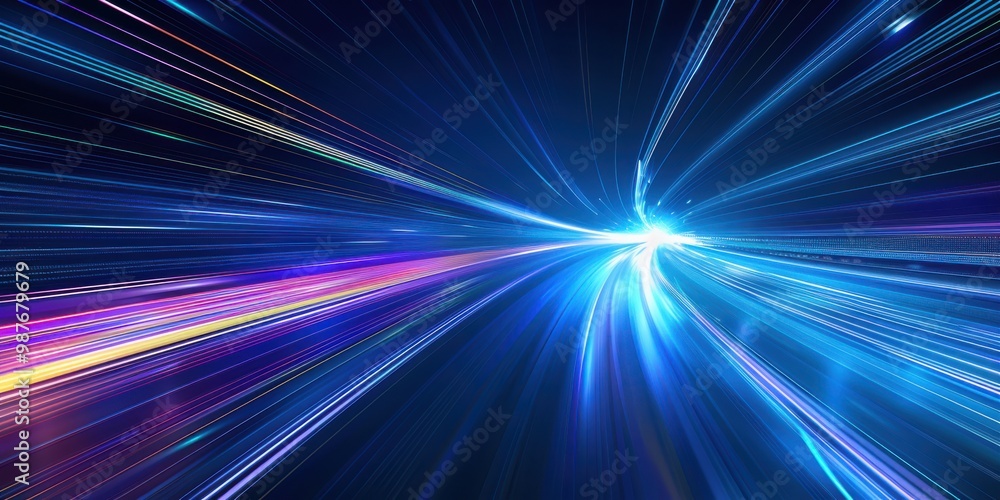 Abstract Blue Light Trails Speed Motion Blur Background Abstract Blue Light Trails Speed Motion Blur Background