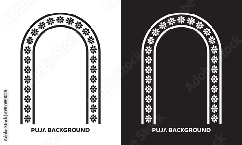 Durga Puja Festival offer, Discount, Sales Tags Creative Design. Durga Puja Frame Durga Puja Background . Vector illustration. EPS 10 photo