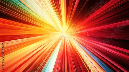 Abstract Background with Radial Lines and Bright Center