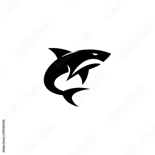 shark logo template vector ,icon in white background 