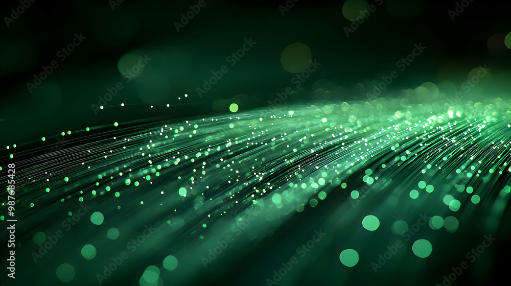 Obraz premium Abstract Green Light Streaks Background