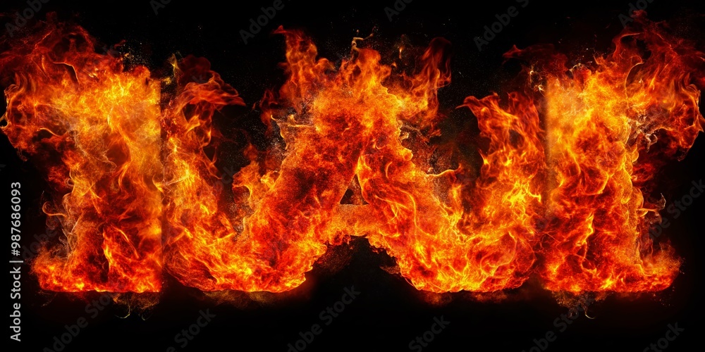 Fiery Lava Text Illustration on Black Background for Creative and Dynamic Visual Content Design Fiery Lava Text Illustration on Black Background for Creative and Dynamic Visual Content Design