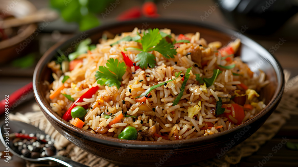 Delicious Fried Rice with Vegetables and Egg Delicious Fried Rice with Vegetables and Egg