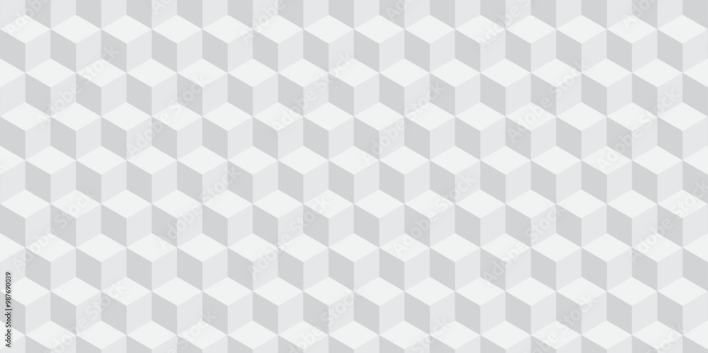 Seamless white geometric cube creative concept triangle overlapping overlap square technology background. geometric digital cubes fabric and wallpaper grid block texture background. Seamless white geometric cube creative concept triangle overlapping overlap square technology background. geometric digital cubes fabric and wallpaper grid block texture background.
