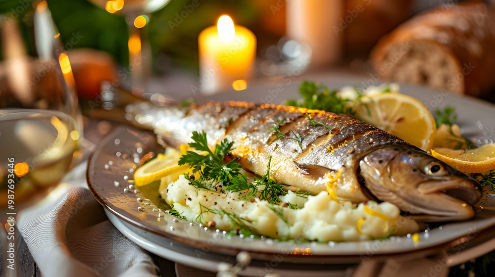 Grilled Fish with Lemon and Mashed Potatoes A Culinary Delight Grilled Fish with Lemon and Mashed Potatoes A Culinary Delight