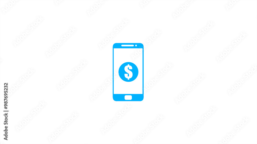 Smartphone with dollar icon, financial banking technology concept. Smartphone with dollar icon, financial banking technology concept.