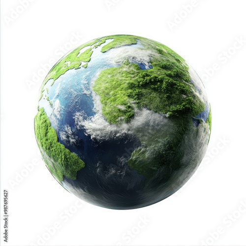 Green Earth Globe  D Illustration