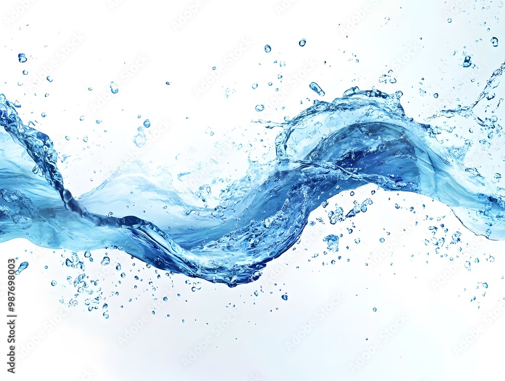 Isolated transparent water splash with white bubbles, perfect for drink or nature backdrop Isolated transparent water splash with white bubbles, perfect for drink or nature backdrop