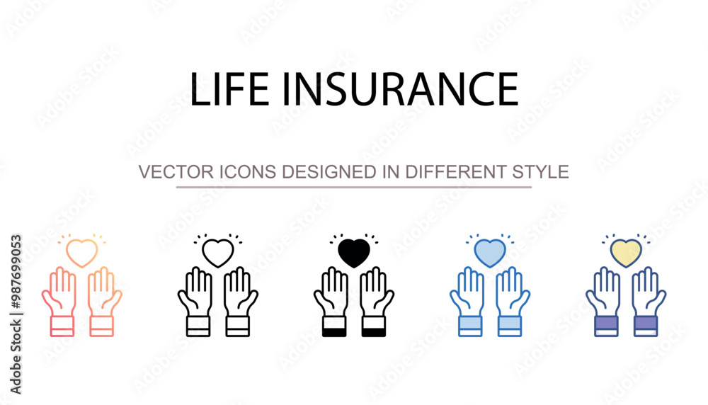 Life Insurance icon design with white background stock illustration Life Insurance icon design with white background stock illustration