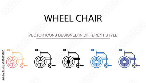 Wheel Chair icon design with white background stock illustration