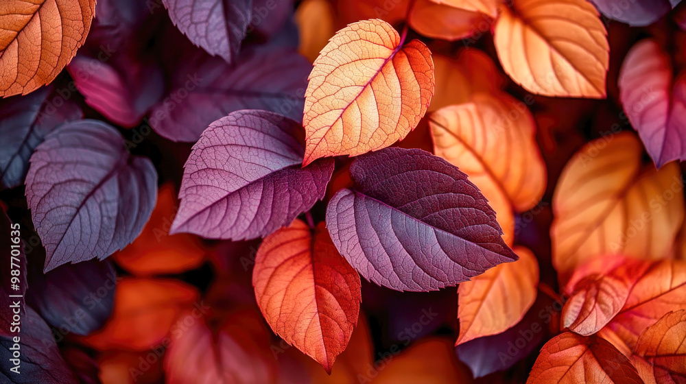 Closeup autumn leaves texture, abstract nature fall Halloween pattern background Closeup autumn leaves texture, abstract nature fall Halloween pattern background
