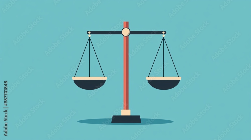 Balancing Justice: Scale of Equality in Flat Design Illustration Balancing Justice: Scale of Equality in Flat Design Illustration