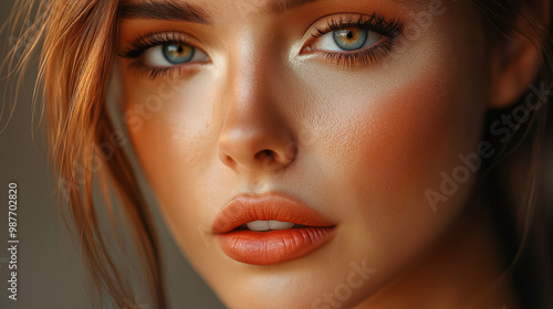 Wallpaper Mural a close up of attractive young women face  with tan make up and colord eyes  Torontodigital.ca