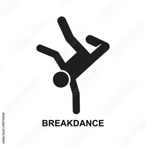 Breakdance icon. The black breakdance symbol isolated on background vector illustration.